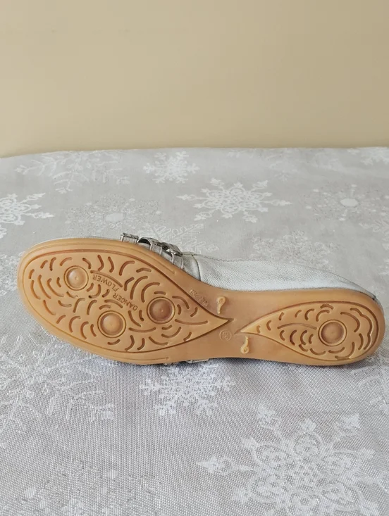 MJUS leather Ballerina Flats  Slip Ons Weathered Grey Elastic On Straps Sz 38 - Picture 13 of 16